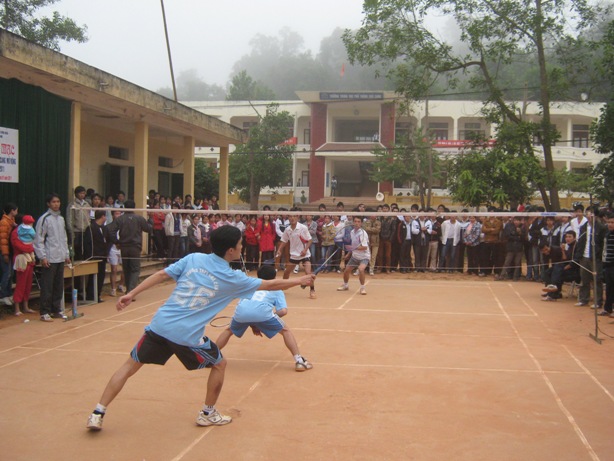 Một trận đấu ở nội dung cầu lông đôi nam